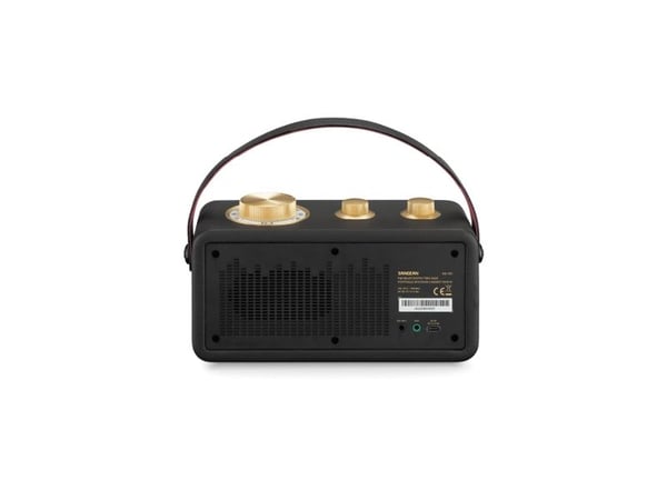 Sangean RA-101 FM-radio med Bluetooth-høyttaler, oppladbar, svart/gull