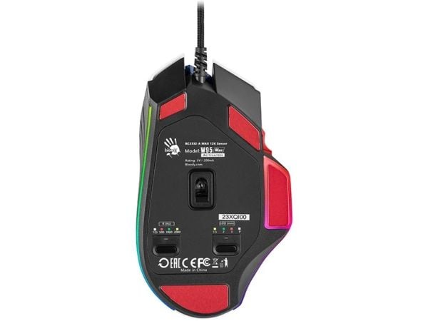 A4Tech BLOODY A4TMYS46832 W60 MAX Stone Black (aktivert) datamaskinmus USB Type A Optisk 10 000 DPI
