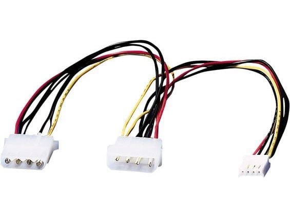 ROLINE 11.03.1010, 0,3 m, Molex (4-pin), Molex (4-pin), Hankjønn, Hunkjønn, Sort, Rød, Hvit, Gult