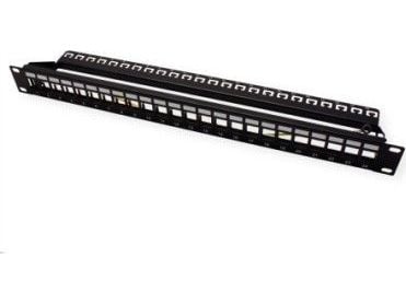 ROLINE Cat. 6 19"-Keystone Patch Panel STP, black, Svart