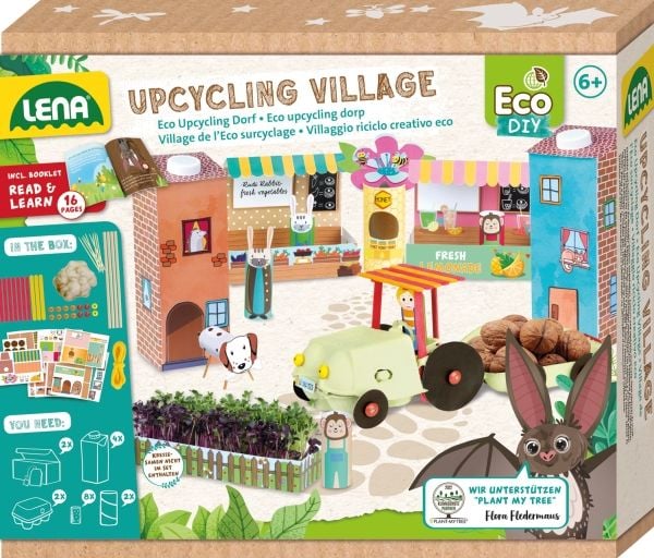 Lena Eco Upcycling Village, Håndverkssett for barn, 6 år, Flerfarget
