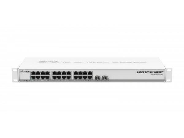 MikroTik Cloud Smart Switch CSS326-24G-2S+RM - Switch - smart - 24 x 10/100/1000 + 2 x 10 Gigabit SFP+ - rackmonterbar - PoE