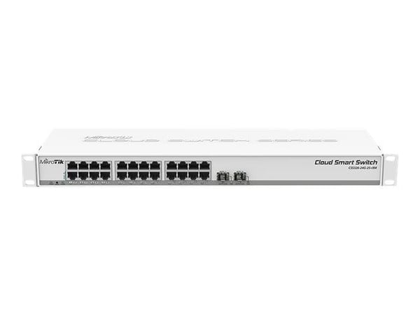 MikroTik Cloud Smart Switch CSS326-24G-2S+RM - Switch - smart - 24 x 10/100/1000 + 2 x 10 Gigabit SFP+ - rackmonterbar - PoE