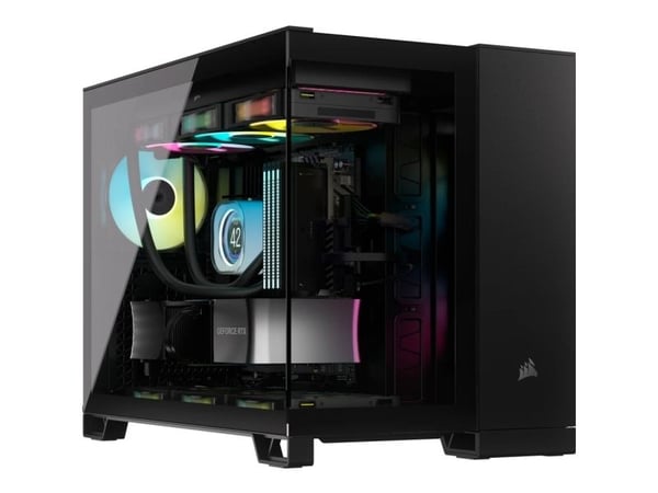 CORSAIR 2500D AIRFLOW - Mid tower - micro ATX - sidepanel med vindu (herdet glass) - ingen strømforsyning (ATX) - svart - USB/lyd