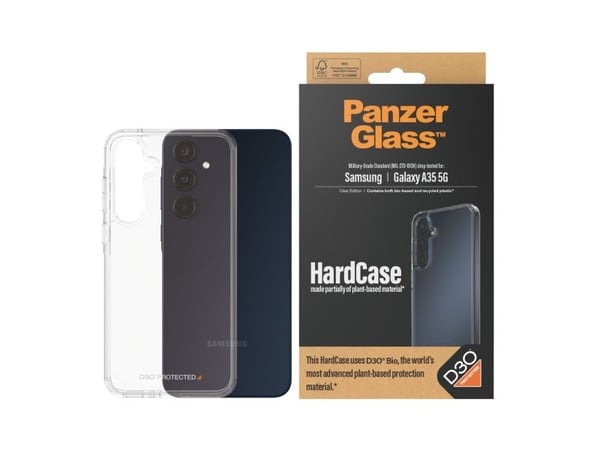 PanzerGlass HardCase - Clear Edition - baksidedeksel for mobiltelefon - MagSafe-samsvar - D3O Bio, plastikk - gjennomsiktig - for Samsung Galaxy A35