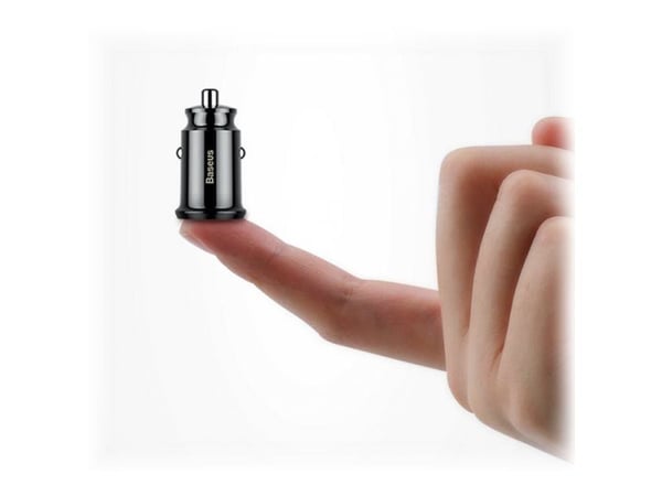 Baseus - Bilstrømadapter - 30 watt - 5 A - QC 3.0 - 2 utgangskontakter (2 x USB) - svart