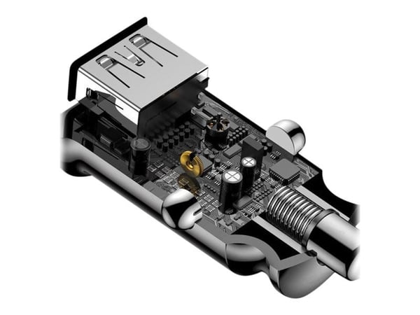 Baseus - Strömadapter för bil - 30 Watt - 5 A - QC 3.0 - 2 utdatakontakter (2 x USB) - svart