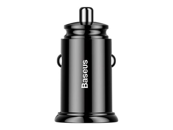 Baseus - Strömadapter för bil - 30 Watt - 5 A - QC 3.0 - 2 utdatakontakter (2 x USB) - svart