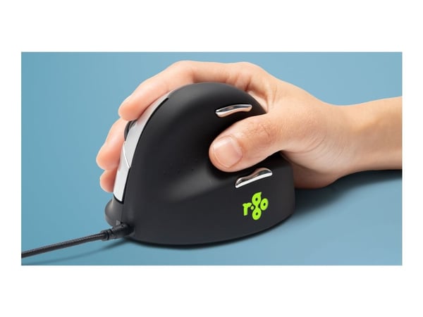 R-Go Ergonomic mouse HE Break - Mus - ergonomisk - venstrehendt - 5 knapper - kablet - USB