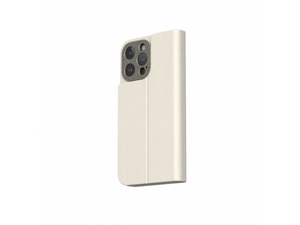Moshi Overture MagSafe - 3-i-1 lærveske for iPhone 15 Pro Max (Eggnog White)