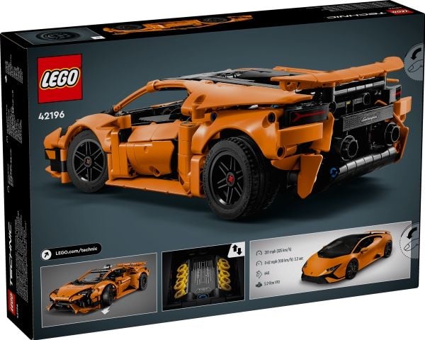 LEGO Technic 42196 Oransje Lamborghini Huracán Tecnica