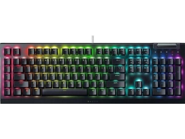Razer BlackWidow V4 X - Tastatur - bakgrunnsbelyst - USA - tastsvitsj: Razer Yellow