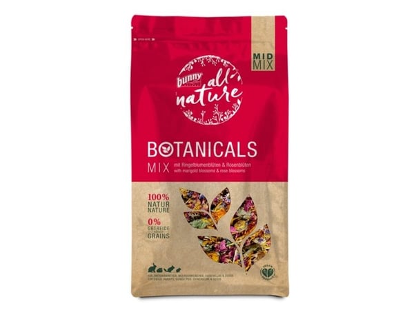 Bunny Nature Botanicals Mid Mix med ringblomma och rosenblad (130g)
