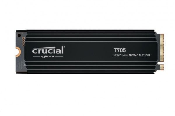 Crucial T705 - SSD - kryptert - 2 TB - intern - M.2 2280 - PCI Express 5.0 (NVMe) - TCG Opal Encryption 2.01 - integrert kjøle