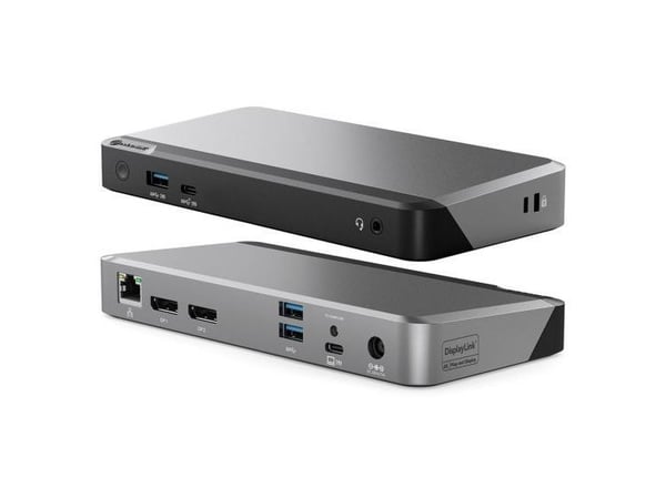 ALOGIC DUPRDX2-100, langallinen, USB 3.2 Gen 1 (3.1 Gen 1) Type-C, 100 W, 3,5 mm, 1000 Mbit/s, musta, harmaa