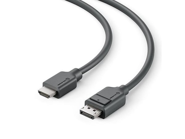 ALOGIC Elements -sarja - Sovitinkaapeli - DisplayPort-uros-HDMI-uros - 1 m - tummanharmaa - 4K30 Hz -tuki, 1920 x 1080 144 Hz:n tuki, 3D-videotuki
