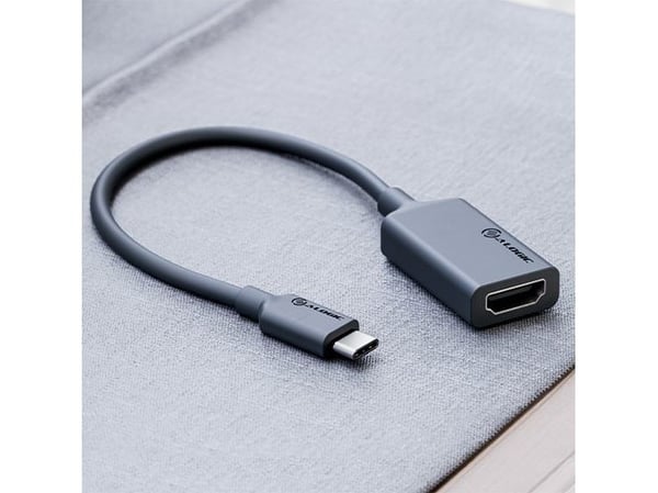 ALOGIC Elements Series - Videoadapteri - 24 pin USB-C han til HDMI hun - 20 cm - mørkegrå - 4K60Hz (4096 x 2160) tuki, 1080p tuki 240 Hz, 3D-videotuki