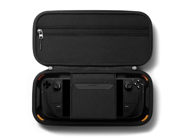 Spigen Rugged Armor Pro Sleeve, Veske beholder, Damp, Sort, EVA ( Ethylene-vinyl-acetat), Polyurethan, Steam Deck, Fallsikker, Ripebestandig