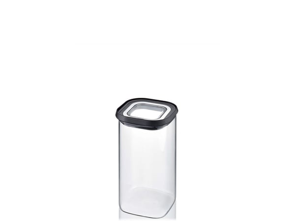 GEFU PANTRY, Beholder, Rektangulær, Svart, Gjennomsiktig, Borosilikatglass, Plast, Silikon, Rustfritt stål, 110 mm, 110 mm