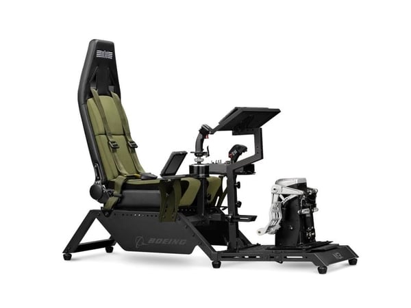Next Level Racing Boeing Military Edition - Flysimulator cockpit - ergonomisk - lerret, høydensitetsskumplast, polyuretanlær - grønn