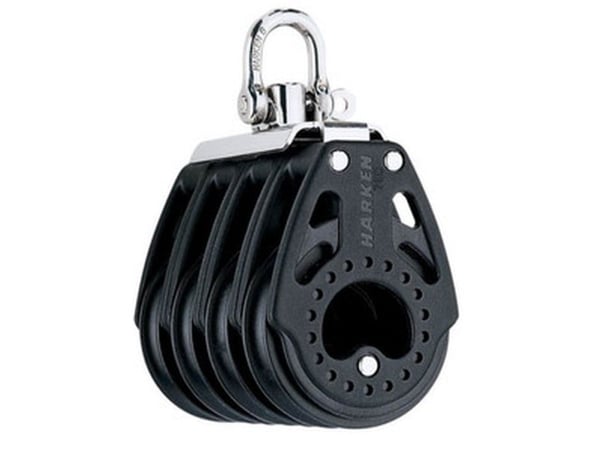 Harken Carbo-blokk 75 mm firedobbel, svirvel