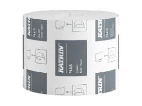 Toalettpapir Katrin Plus System 2-lags, hvitt, ny fiber, med kjerne - (36 ruller per kartong)