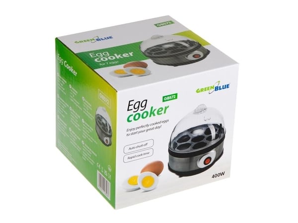 GreenBlue automatisk æggekoger, 400W effekt, op til 7 æg, målebæger, 220-240V~, 50 Hz, GB572