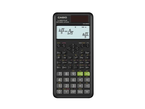 Casio FX-85ES-S PLUS, Skrivbord, Vetenskapsfunktion, 12 siffror, Batteri/solcell, Svart