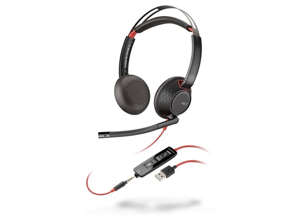 Poly Blackwire C5220 USB-A - 5200 Series - headset - på örat - kabelansluten - USB, 3,5 mm kontakt