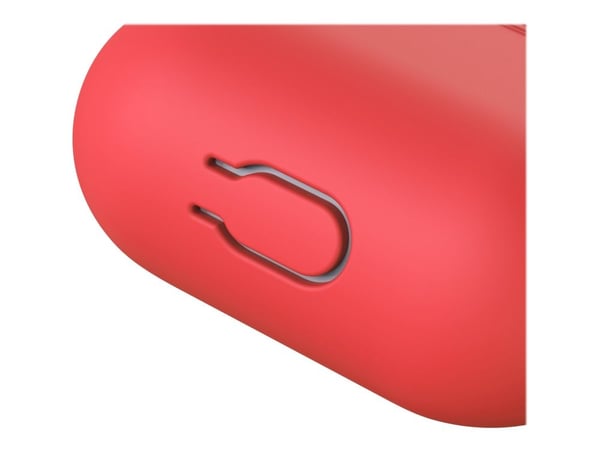 KeyBudz Elevate Keychain - Eske for trådløse øreplugger - bløtberøringssilikon - rød - for Apple AirPods (1. generasjon, 2. generasjon)