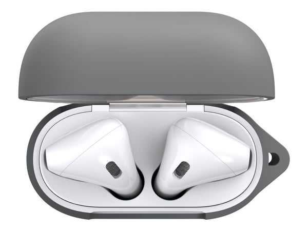 KeyBudz Elevate avaimenperä - silikoninen suojakotelo AirPods 1/2:lle (korvan harmaa)