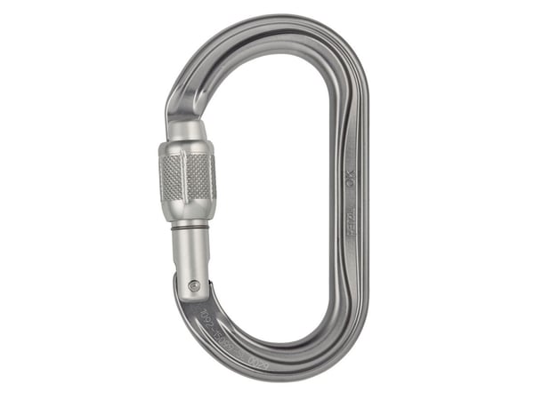 Petzl M33A SL, Skruelås, Låskarabinkrok, D-formet, Aluminium, Grå, 25 kN