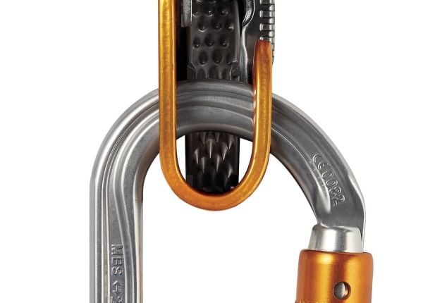 Petzl M33A SL, Skruelås, Låskarabinkrok, D-formet, Aluminium, Grå, 25 kN