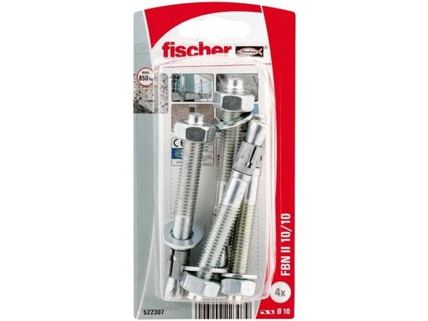 Fischer 522307, Ekspansjonsanker, Betong, M10, 86 mm, 1 cm, 7,8 cm