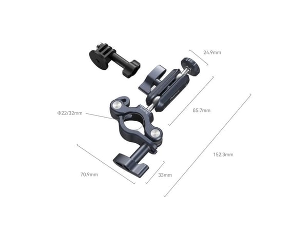 SmallRig Handlebar Clamp, Handlebar 22mm-32mm in diameter 22mm and ?31.8mm clamping distance shift, Svart, Aluminium, Silikon, Rustfritt stål, 185 ...