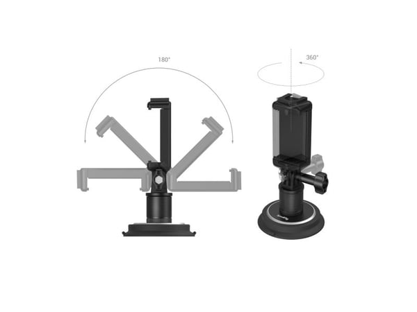 SmallRig 4347, Brakett for sugekopp, svart, ABS, aluminium, silikon, 142 mm, 80 mm, 80 mm