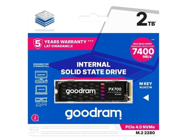 GOODRAM PX700 - SSD - 2 TB - intern - M.2 2280 - PCIe 4.0 x4 (NVMe)