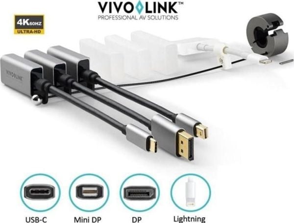 VivoLink Pro Adapter Ring - Video/lyd-adaptersett - svart - 4K-støtte