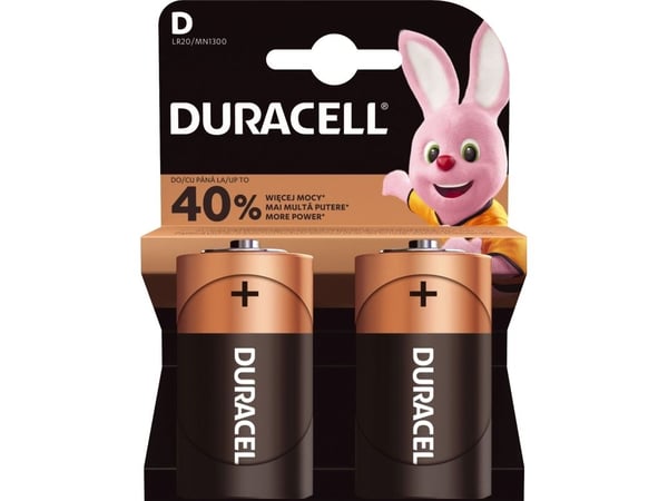 Duracell MN1300, Engangsbatteri, D, Alkalinsk, 1,5 V, Sort, Gull, -20 - 54 °C