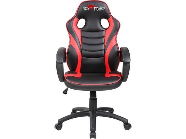 Red fighter C6, Universal gaming-stol, 90 kg, Polstret Sete, Polstret Rygg, Universell, Sort, Rød Red fighter C6, Universal gaming-stol, 90 kg, Polstret Sete, Polstret Rygg, Universell, Sort, Rød