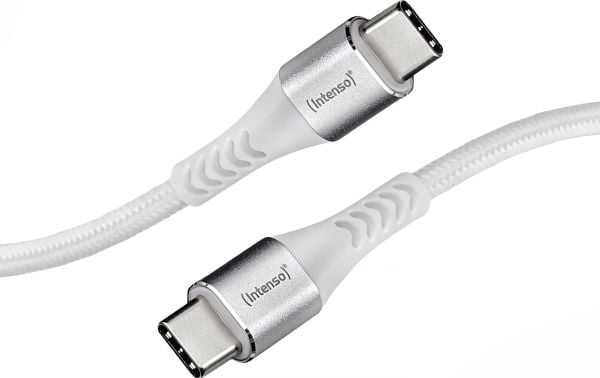 Intenso C315C - USB-kabel - 24 pin USB-C (hann) til 24 pin USB-C (hann) - USB 2.0 - 20 V - 3 A - 1.5 m - USB Power Delivery (60W) - hvit