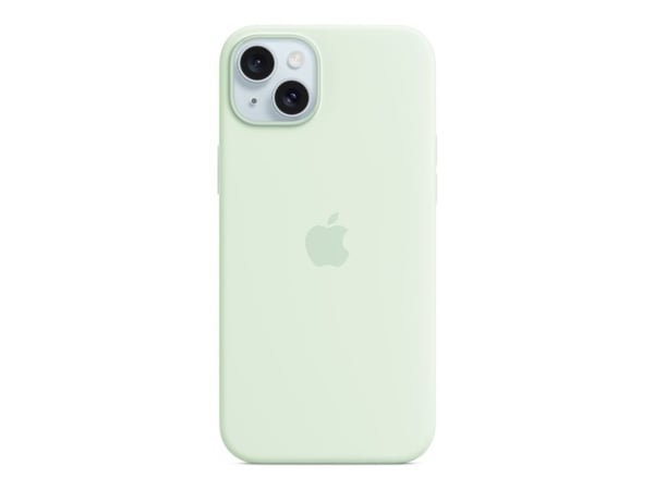 Apple - Bagsidecover til mobiltelefon - MagSafe-kompatibilitet - silikoni - pehmeä minttu - iPhone 15 Plus -puhelimelle