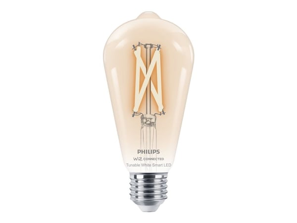 Philips Smart - LED-filamentlyspære - form: ST64 - E27 - 7 W (ekvivalent 60 W) - klasse E - varm til kjølig hvitt lys - 2700-6500 K - gjennomsiktig
