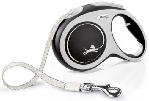 Flexi New Comfort L Tape 5 m, Hund, Tilbaketrekkelig, Svart, Teip, 50 kg, Monoton