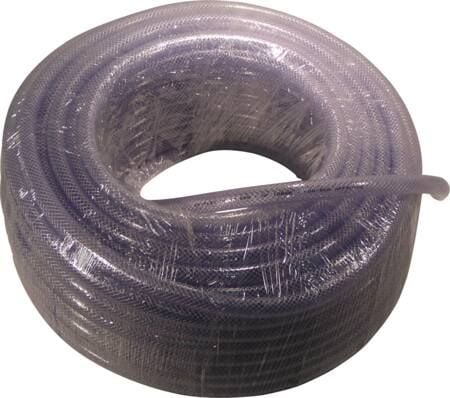 SØRENSEN &amp; KOFOED 1/2" suulakepuristettu kirkas PVC-letku, jossa on polyesteritekstiili - (50 metriä)