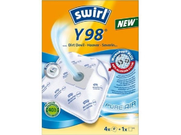 Swirl Y 98, Støv pose, Hvit, Dirt Devil, Hoover, Severin, 4 stykker