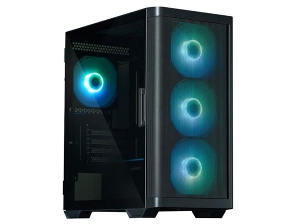 Zalman M4 - MT - micro ATX - sidepanel med vindu (herdet glass) - ingen strømforsyning - svart - USB/lyd