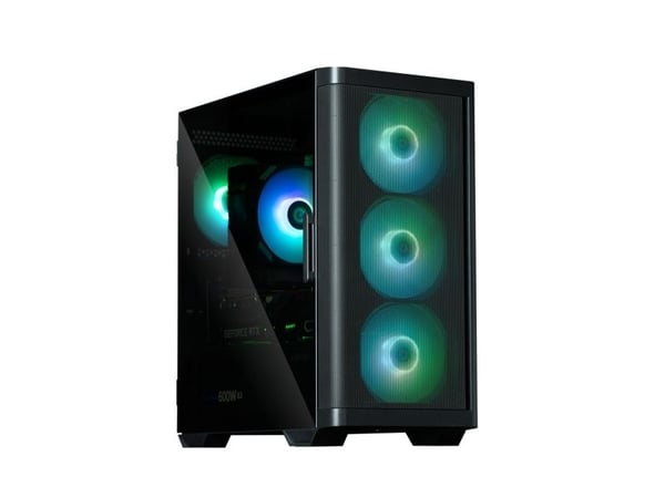 Zalman M4 - MT - micro ATX - sidepanel med vindu (herdet glass) - ingen strømforsyning - svart - USB/lyd