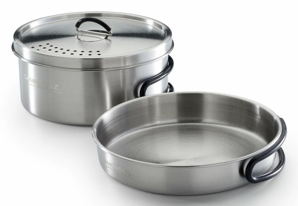 Campingaz grytesett Trekking Kit 3-delt rustfritt stål 1 gryte + 1 lokk + 1, Rustfritt stål, Rustfritt stål, 1 del, Svart
