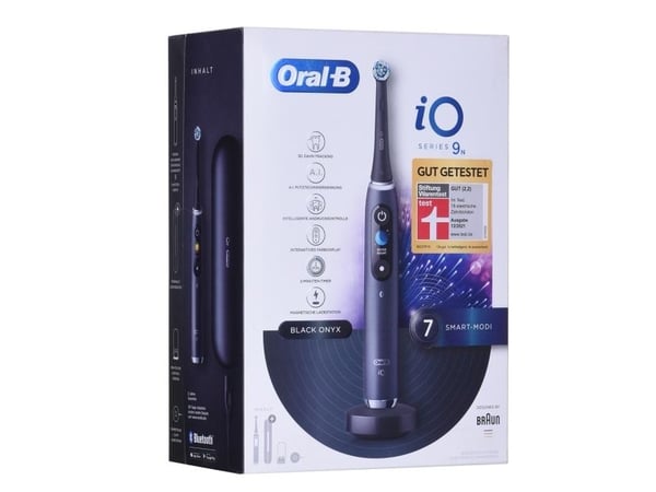 Oral-B iO Series 9N, Voksen, Vibrerende tannbørste, Daglig stell, Gum omsorg, Intense, Sensitiv / Myk, Super sensitive, Whitening, Svart, 2 min, Svart
